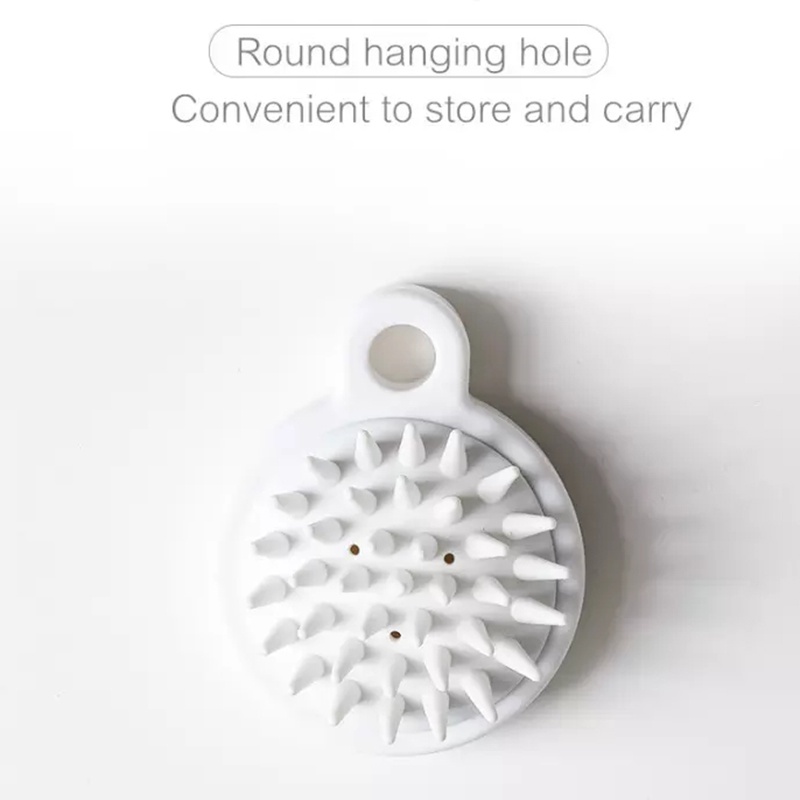 Bàn Chải Mát Xa Da Đầu Bằng Silicone Chống Gàu Màu Trắng