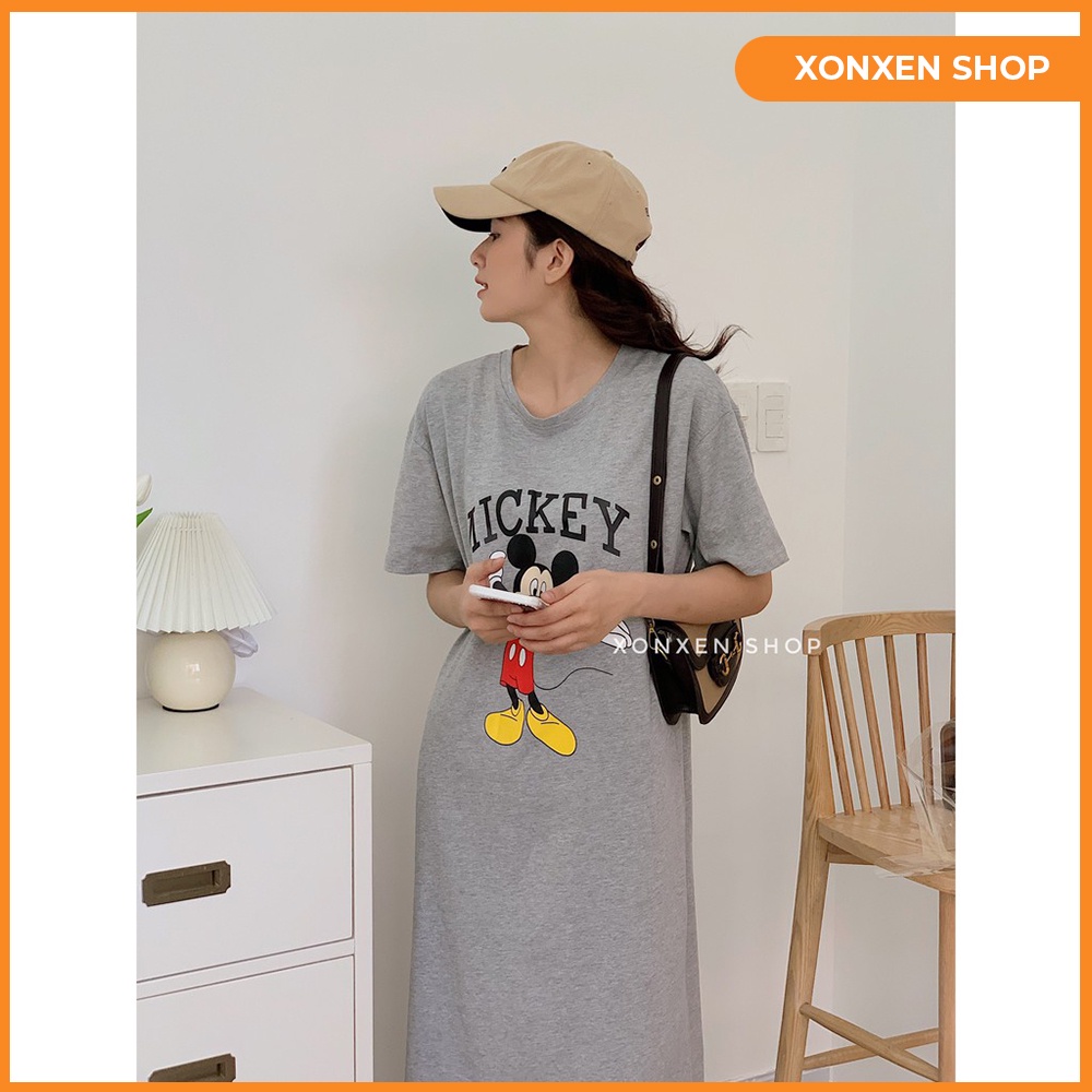 Áo đầm suông in họa tiết micky XONXEN 248 LÊ DUẨN cực kì dễ thương, thoáng mát freesize mã 319