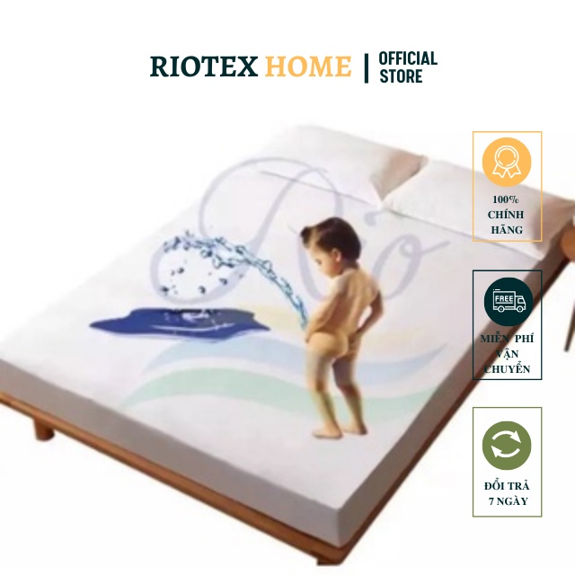 Ga chống thấm cotton cao cấp RIOTEX HOME, drap chống thấm cotton cho bé nằm trực tiếp, không nóng bí, không sột soạt