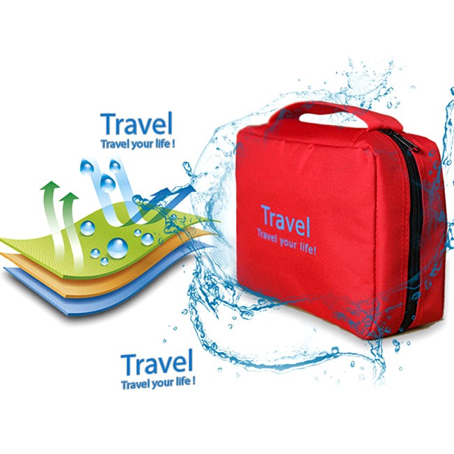 Túi đựng đồ du lịch cá nhân  dạng túi Travel móc treo (hồng)