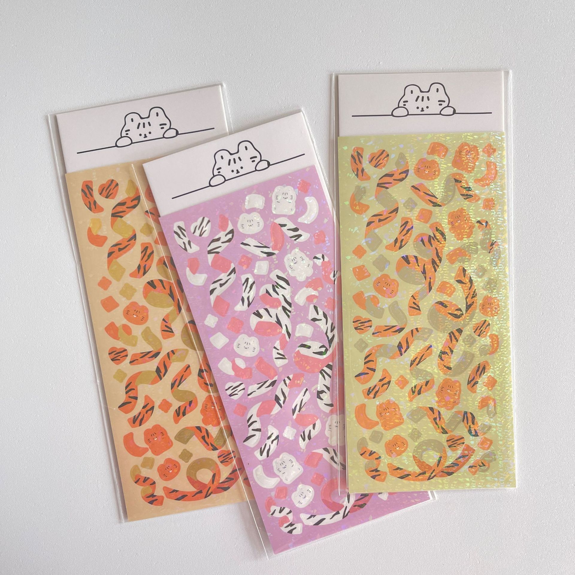 Korean Style Stickers Ribbon Laser Cat Stickers Diary Diary Stickers