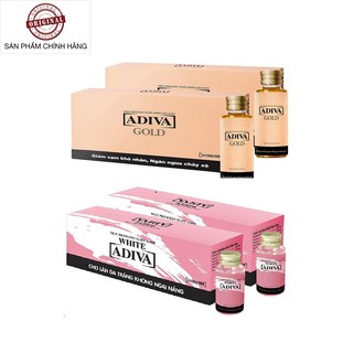 Bộ 2 ADIVA WHITE và 2 ADIVA GOLD (14 lọ/ hộp)