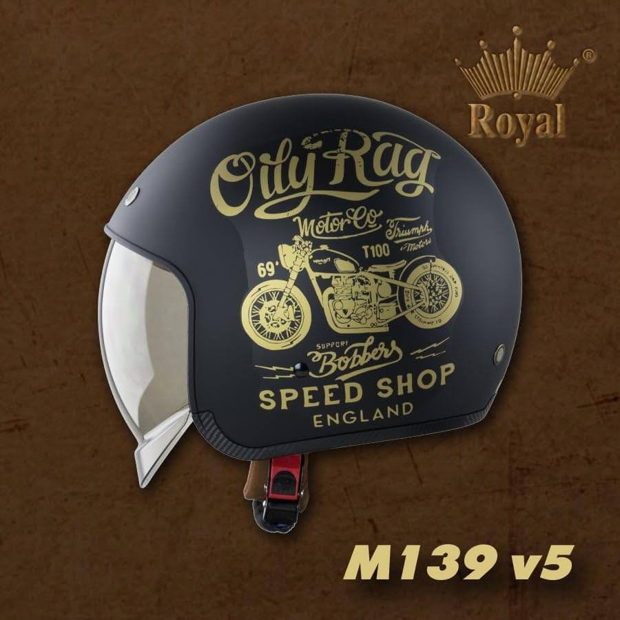 Mũ Bảo Hiểm 3/4 Kính Âm Che Full Mặt - Royal M139 - Nhiều Màu - Size M,L,XL