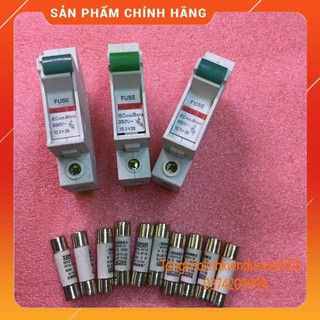 . Combo 5 Bộ Đế và cầu chì sứ 10x38 (từ 2-32 A) [Shop Uy Tín]