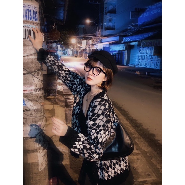Áo cardigan S-3XL hoạ tiết caro xinh xắn ulzzang hothit mùa thu đông