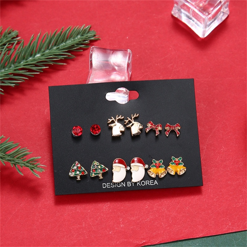 Set 6 Đôi Khuyên Tai Chủ Đề Giáng Sinh Cho Nữ