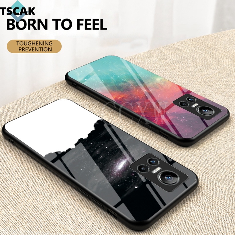 Ốp Điện Thoại Kính Cường Lực Viền Mềm Hình Bầu Trời Đầy Sao OPPO Realme 9i 9 Pro+ Q5 Pro C31 GT2 Pro GT Neo3 Narzo 50 Pro