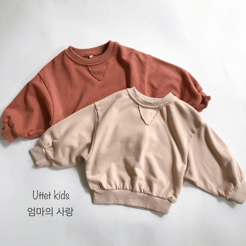 [Ảnh thật] ÁO SWEATER TRƠN 1243 DÀNH CHO BÉ GÁI VÀ BÉ TRAI SIZE 80 ĐẾN 120 MÙA THU ĐÔNG