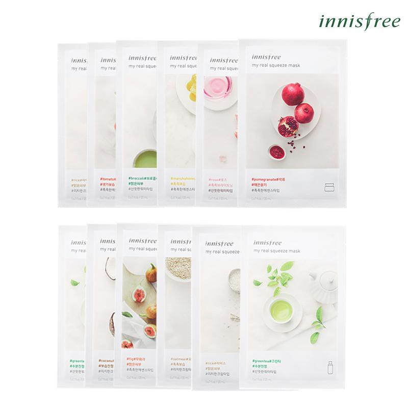 Bộ mặt nạ giấy Innisfree My Real Squeeze Mask 12 miếng