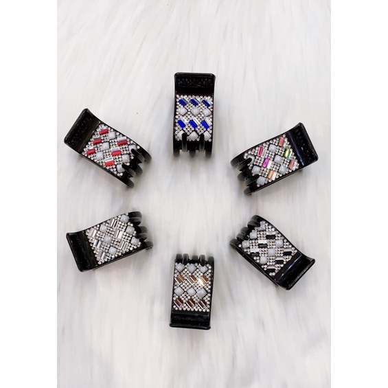 Kẹp Tóc Càng Cua 5 Răng Đính Đá Siêu Bền Đẹp, Gấp Tóc, Kẹp Bấu, Hình Thật