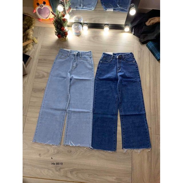 [Sỉ] ⚡Hình Thật⚡Quần Jeans Nữ Ống Rộng Cao Cấp 2 Màu chuẩn đẹp Chiwawa shop
