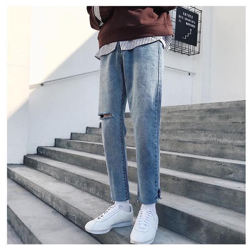 Quần jean baggy nam unisex Hàn Quốc quần jeans dáng suông dành cho nam nữ Kunshop | BigBuy360 - bigbuy360.vn