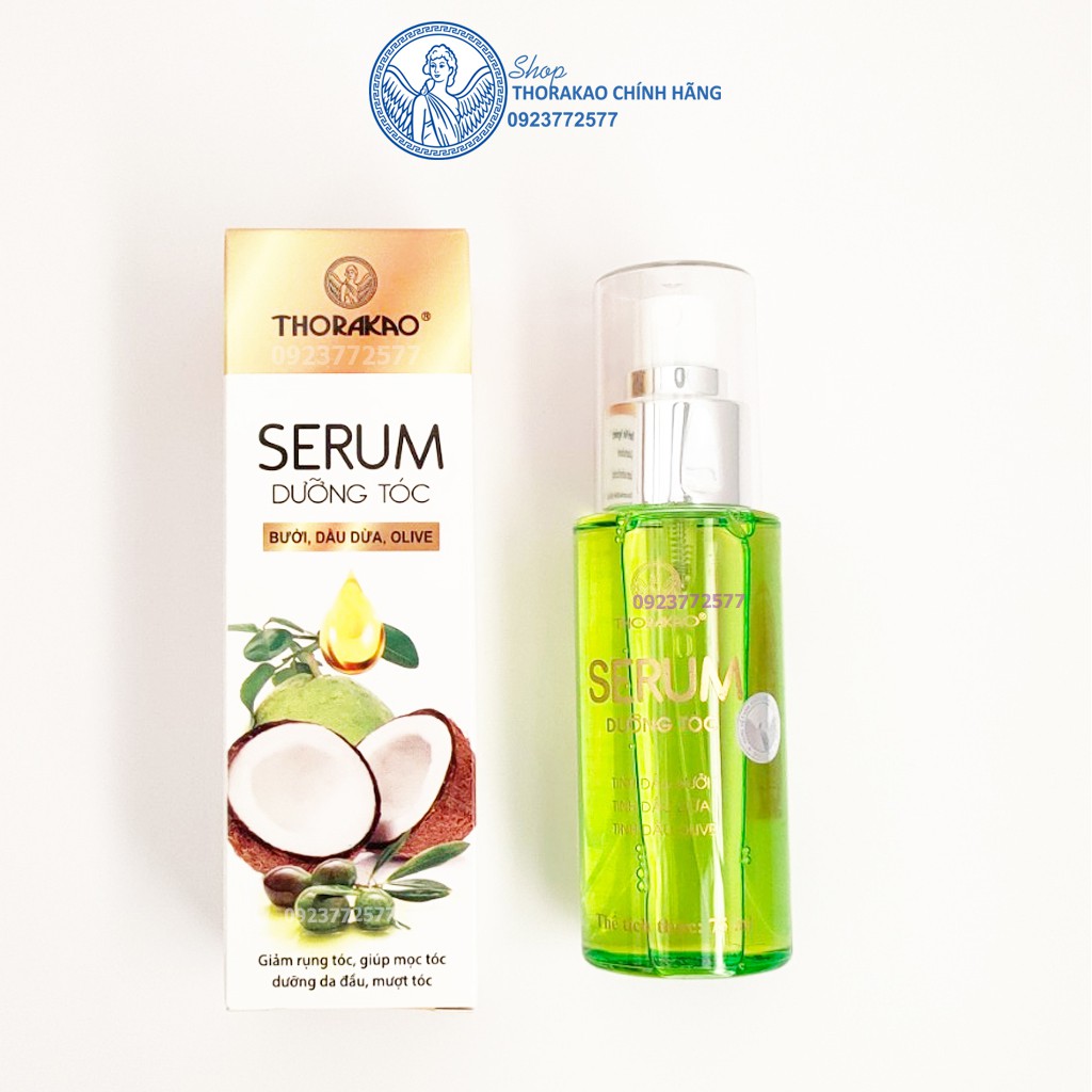 SERUM dưỡng tóc bưởi, dầu dừa, olive Thorakao Giảm rụng tóc, giúp mọc tóc, dưỡng da đầu, mượt tóc