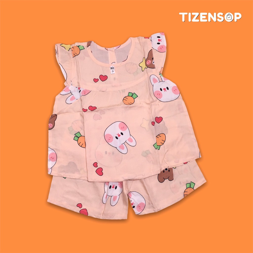 Đồ tone bé gái bộ lanh mặc mát quần đùi cánh tiên