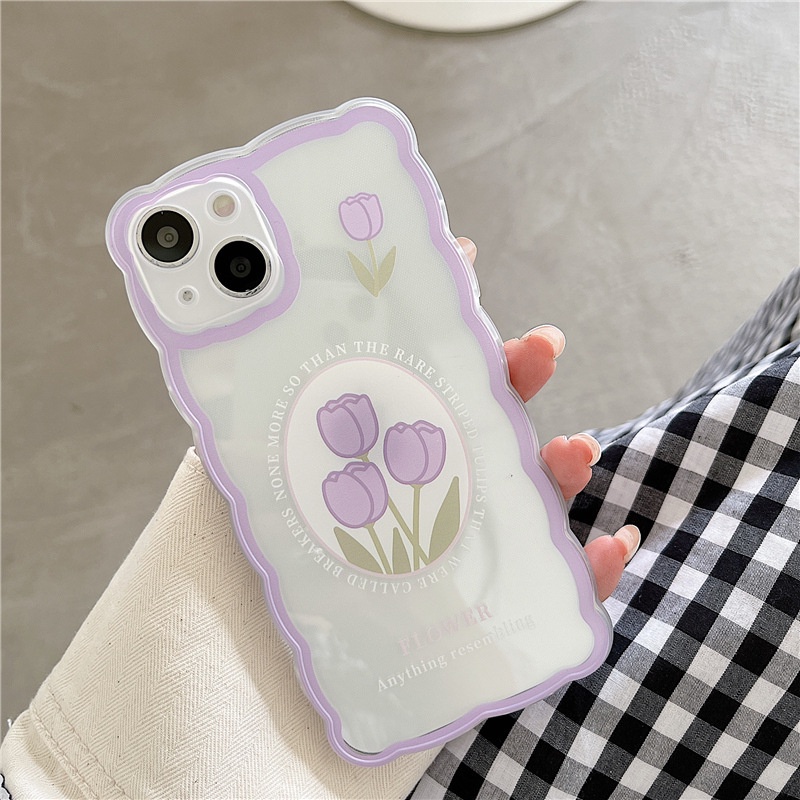 Ốp lưng IPhone trong lượn sóng hoa la vie 6/6s/6plus/6splus/7/7plus/8/8plus/xs/11/12/13/plus/promax TLS18