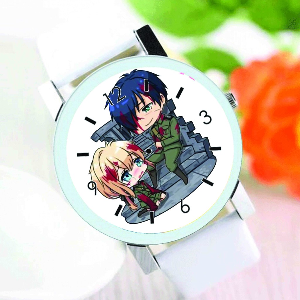 Đồng hồ đeo tay nam nữ in hình VIOLET EVERGARDEN anime chibi thời trang dễ thương