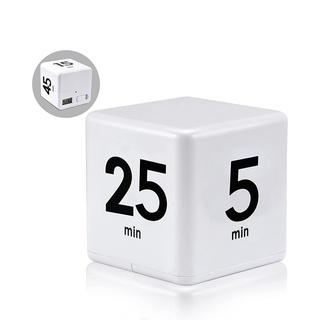 Cube Timer Kitchen Timer Time Management Timer Gravity Sensor Flip for Time Management and Countdown 25-5-45-15 Minutes