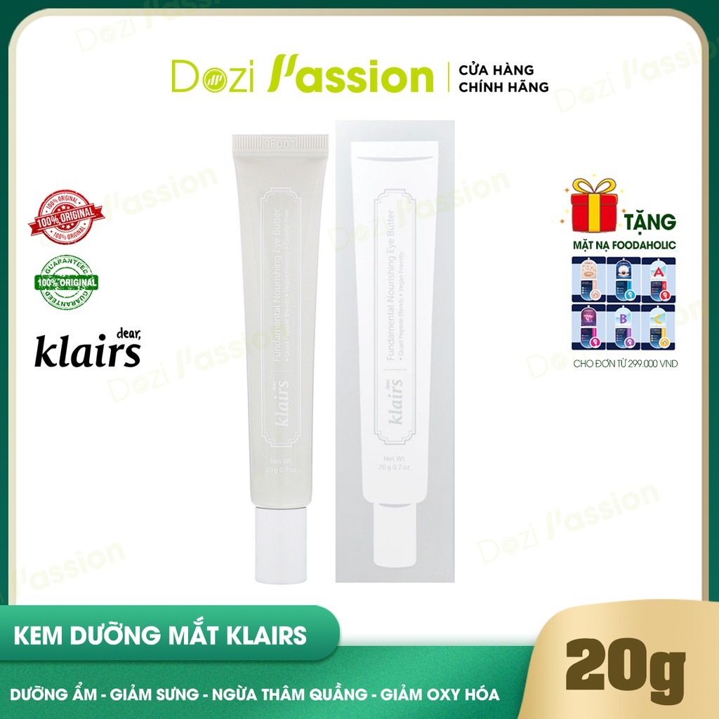 Kem Dưỡng Mắt Klairs Giảm Nếp Nhăn, Ngăn Lão Hóa - Klairs Fundamental Nourishing Eye Butter 20g