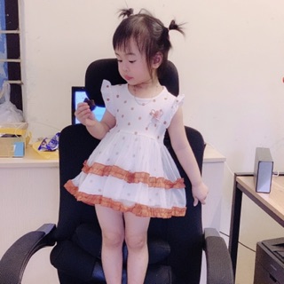 [Xả kho thanh lý] Váy công chúa ngắn chấm bi cho bé gái [1-4 tuổi]