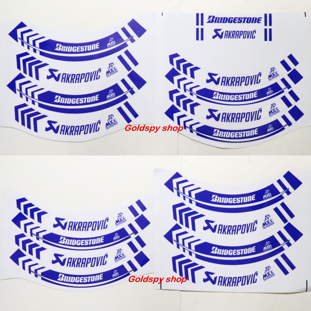 Tem Dán Vành AKRAPOVIC - Tem Decal Dán Mâm Xe Máy - giá 1 bộ