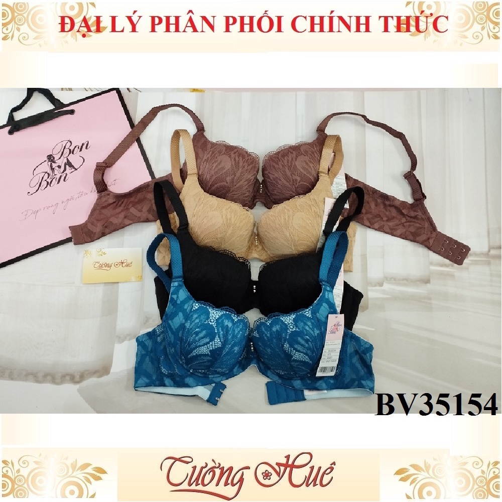 Áo lót nữ Bon Bon BV35154 ren thêu mỏng vừa lưng chữ U.