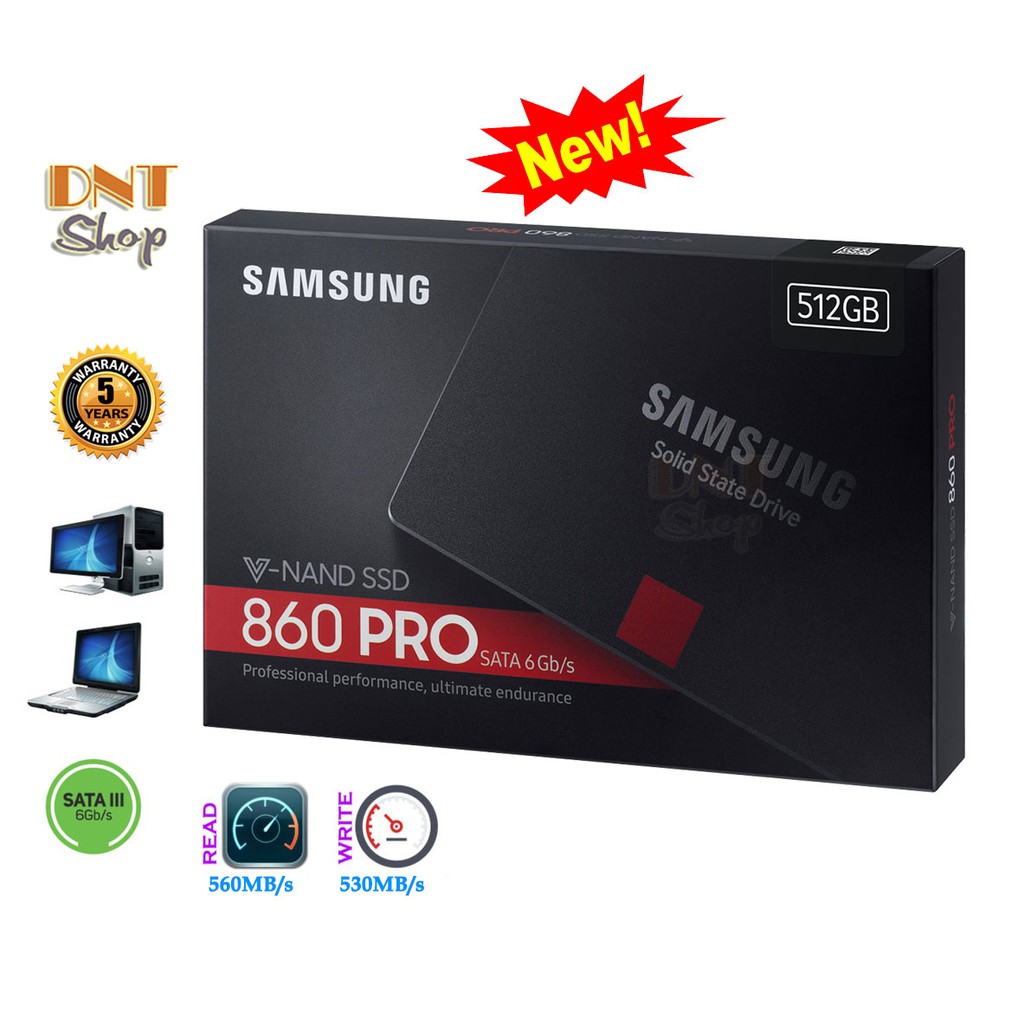 Ổ cứng SSD Samsung 860 PRO 512GB BH 5 Năm 1 Đổi 1