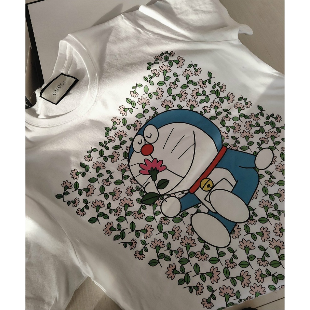Áo Thun Ngắn Tay In Họa Tiết Doraemon Xinh Xắn Theo Phong Cách 2021