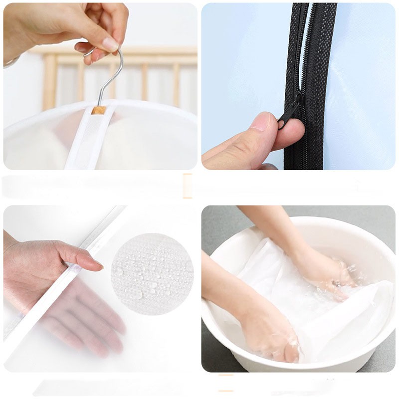 Túi bọc quần áo treo tủ có khóa chống bụi bẩn tiện ích