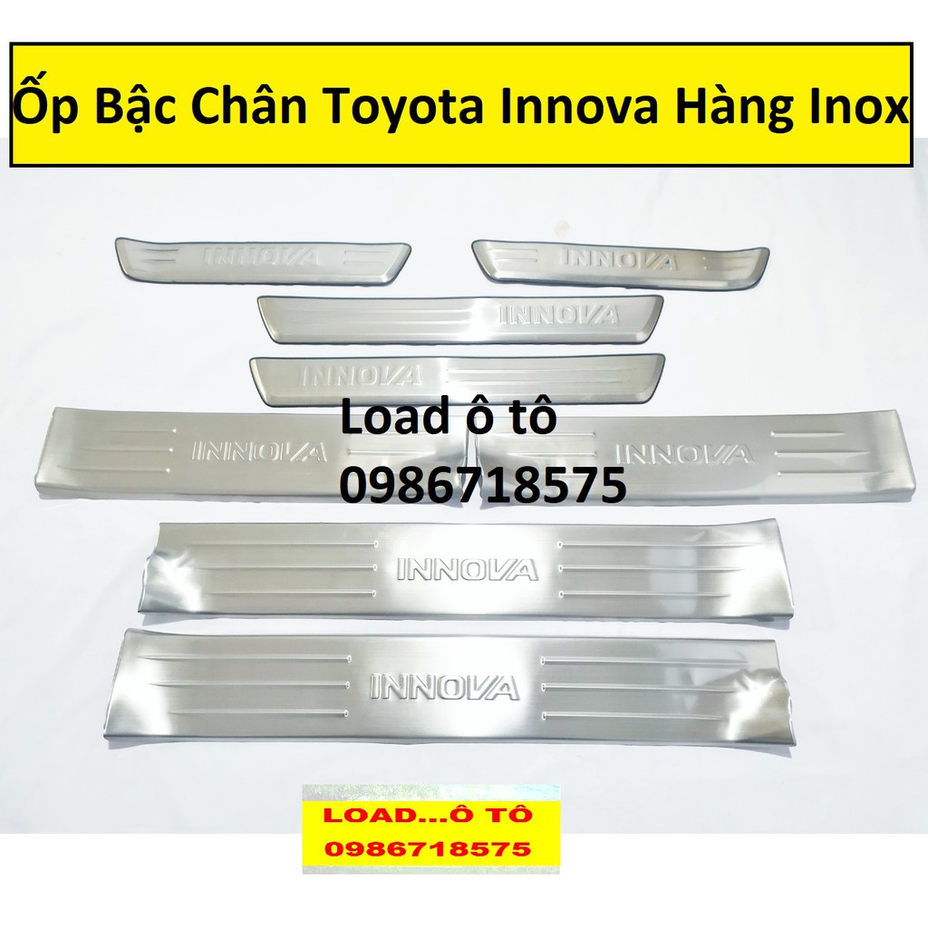 Ốp Bậc Cửa, Nẹp Bước Chân Toyota Innova 2023-2017 Trong Ngoài Chất Liệu Inox Cao Cấp