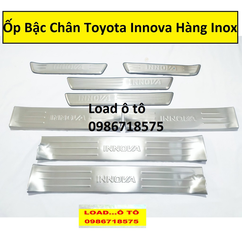 Ốp Bậc Cửa, Nẹp Bước Chân Toyota Innova 2022-2017 Trong Ngoài Chất Liệu Inox Cao Cấp