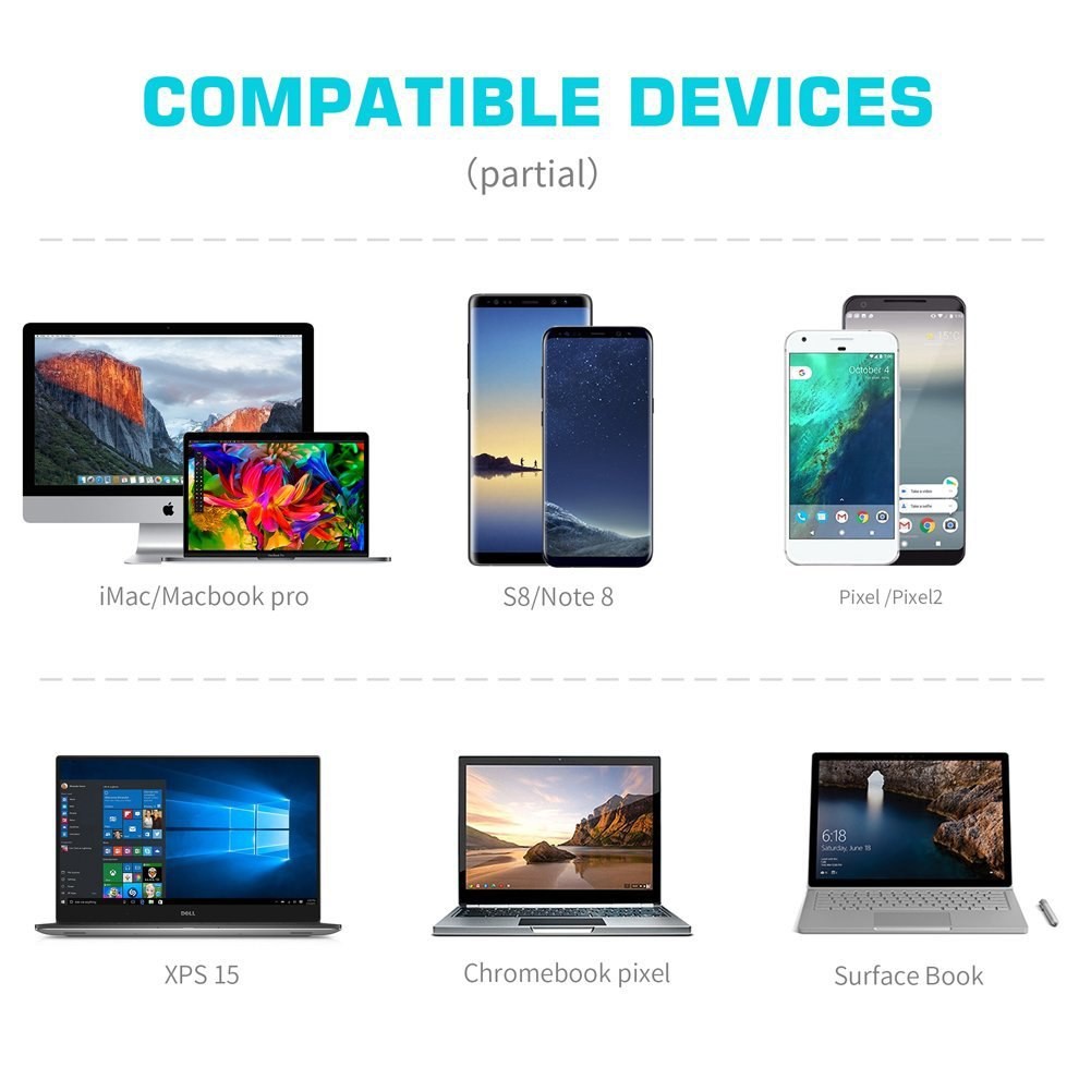 Cáp Chuyển Đổi 1.8m 4k 30hz Type C Usb C Sang Hdmi Cho Macbook Surface Imac Galaxy Dell