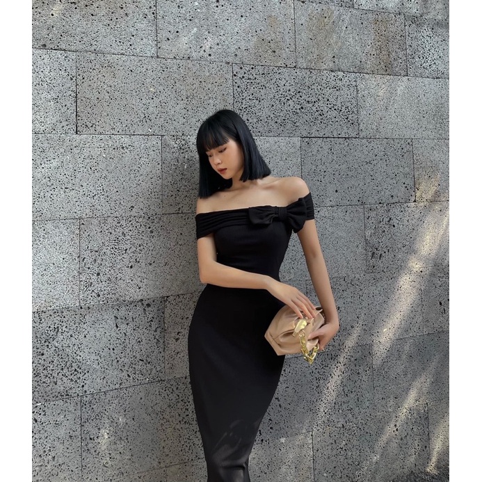 Đầm body trễ vai nơ - Tk778