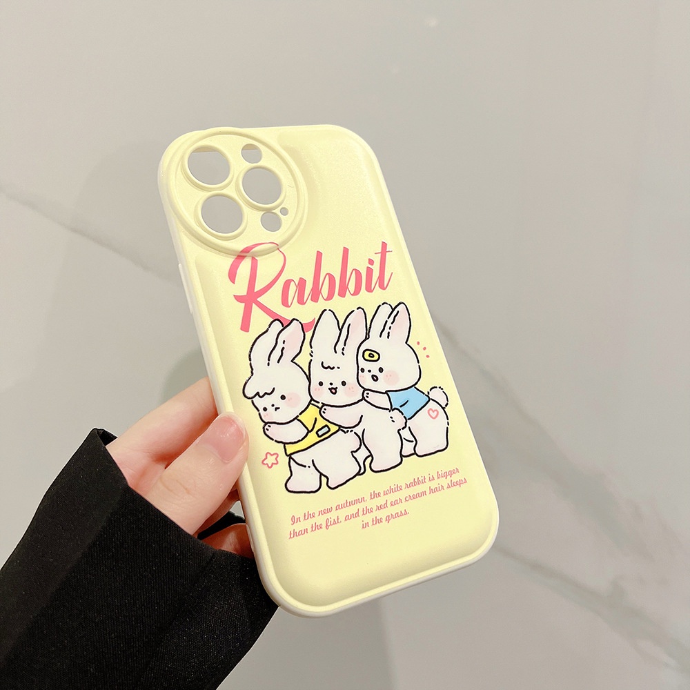 Ốp Điện Thoại tpu Dẻo + Silicon In Hình Thỏ Đáng Yêu Cho iphone 11 12 13 pro max mini XR XS 7 8 plus