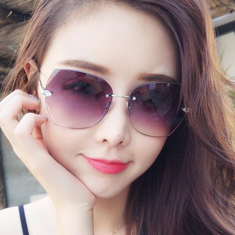 Kính mát nữ thời trang cao cấp tròng đính đá JJDR8519 - Mắt kính nữ siêu phẩm dành cho giới trẻ, tròng chống tia UV