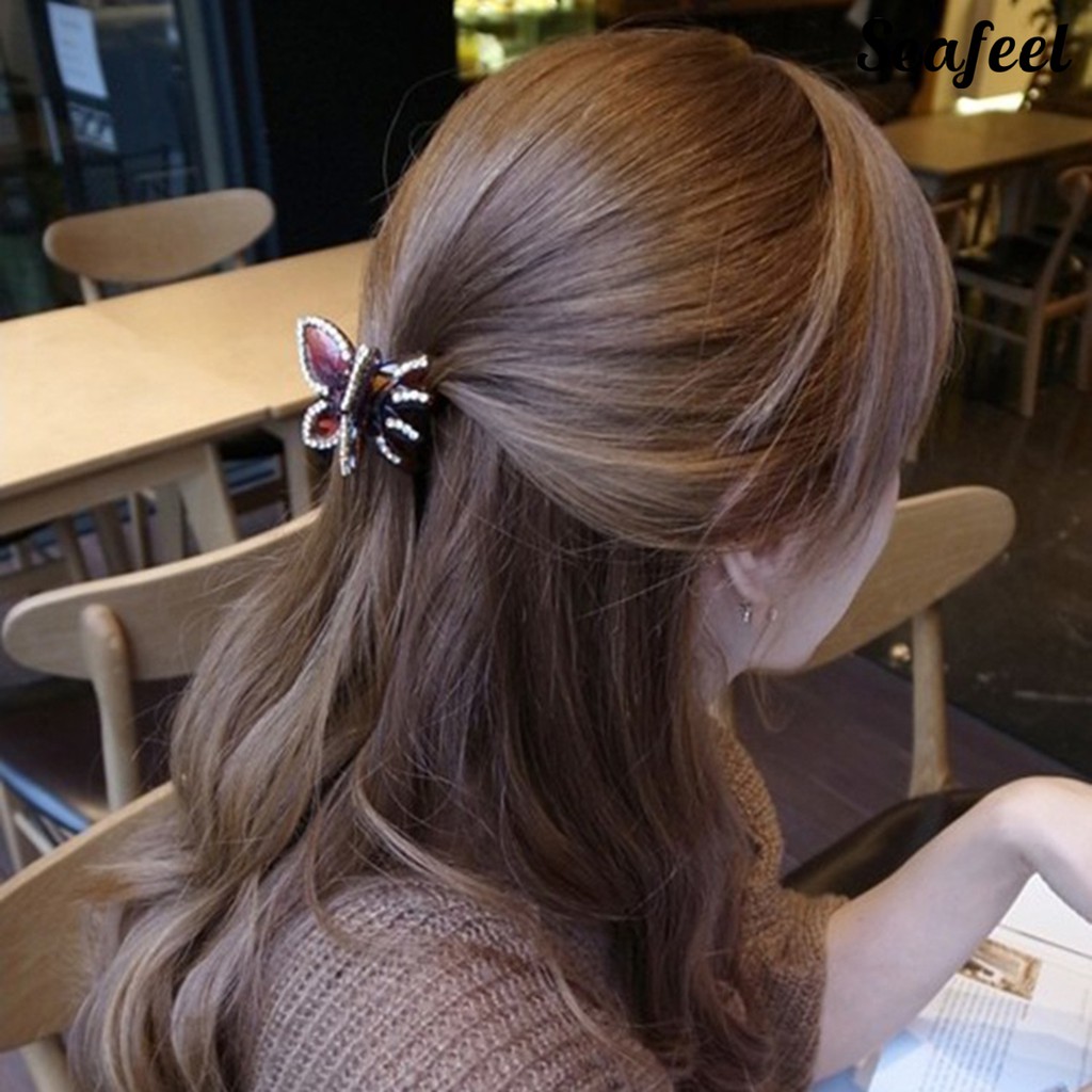 Kẹp Tóc Hình Bướm Đính Kim Sa Lấp Lánh
