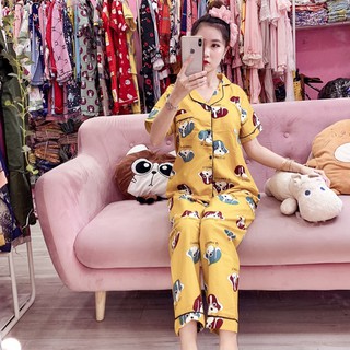 Bộ Pijama kate mặc nhà  (Tay ngắn, quần dài)