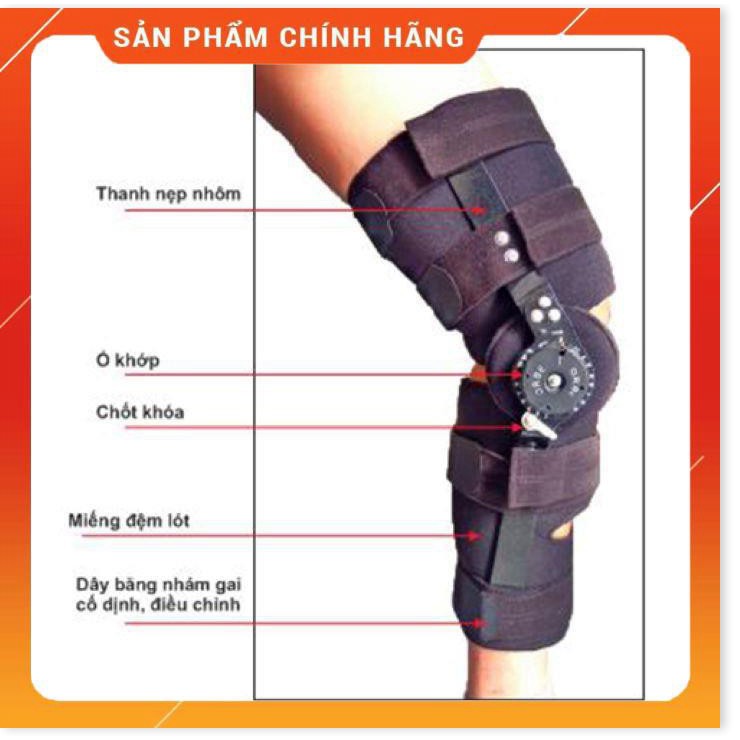 Nẹp gối chức năng Orbe H1 Việt Nam có khóa điều chỉnh độ gập duỗi chân