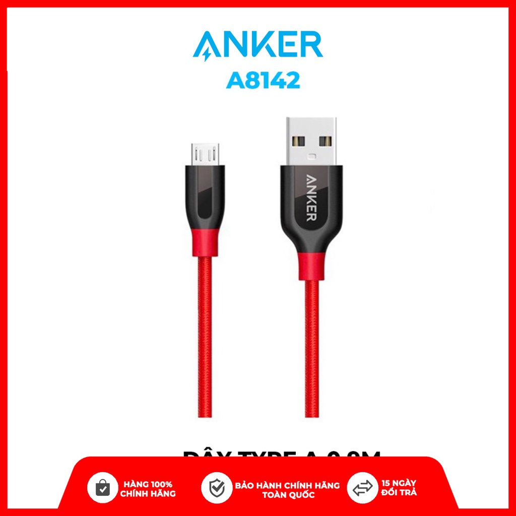  Cáp sạc ANKER PowerLine+ Micro USB dài 0.9m kèm bao da- A8142