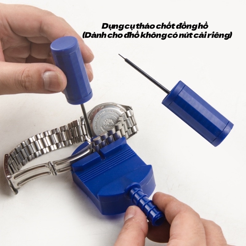 Dụng cụ tháo chốt đồng hồ bằng nhựa AB xanh, dùng để cắt bớt mắc cài.