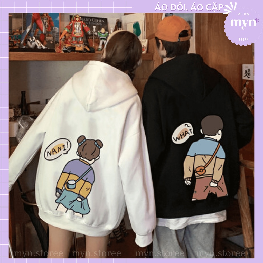 Áo Hoodie Nỉ Cặp Đôi, Bạn Thân Hoạt Hình Hài Hước, Áo Hoodie Nỉ Dày Dặn Form Áo Rộng Siêu Đẹp, Nam Nữ Đủ Size