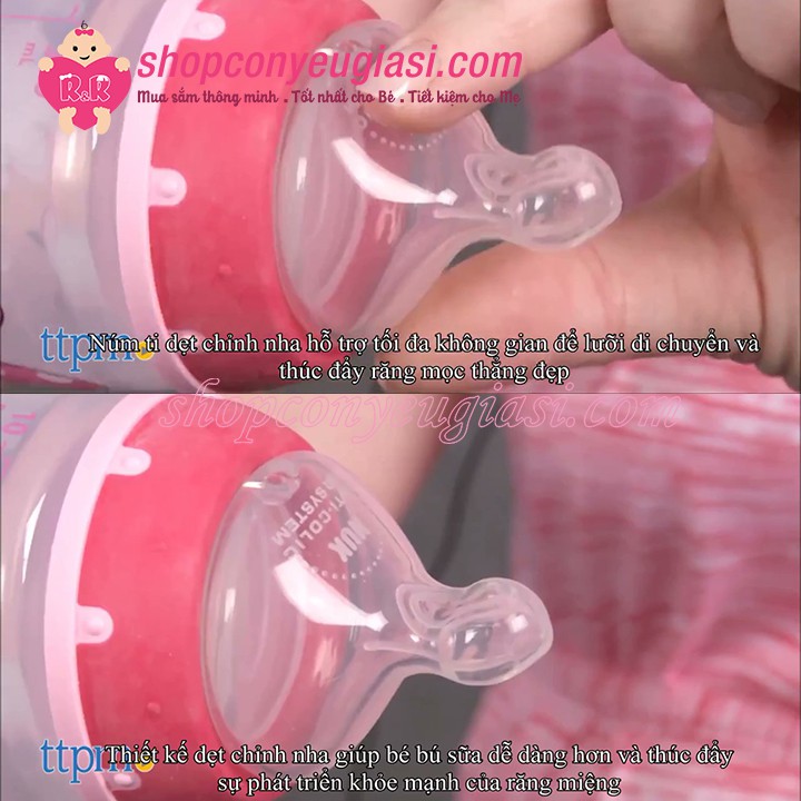 Bình Sữa Nuk Thủy Tinh 120ml Núm Ti Silicon S1  - M - Made in Germany