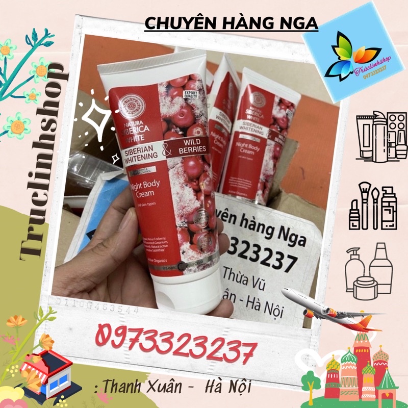 Kem dưỡng thể làm trắng da Nature -Siberica Ban Đêm