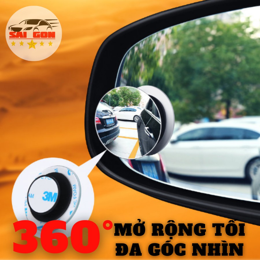 Gương cầu lồi ô tô 360 độ, gương xóa điểm mù, có thể điêu chỉnh góc quan sát 360 độ giúp bạn lái xe tự tin và an toàn