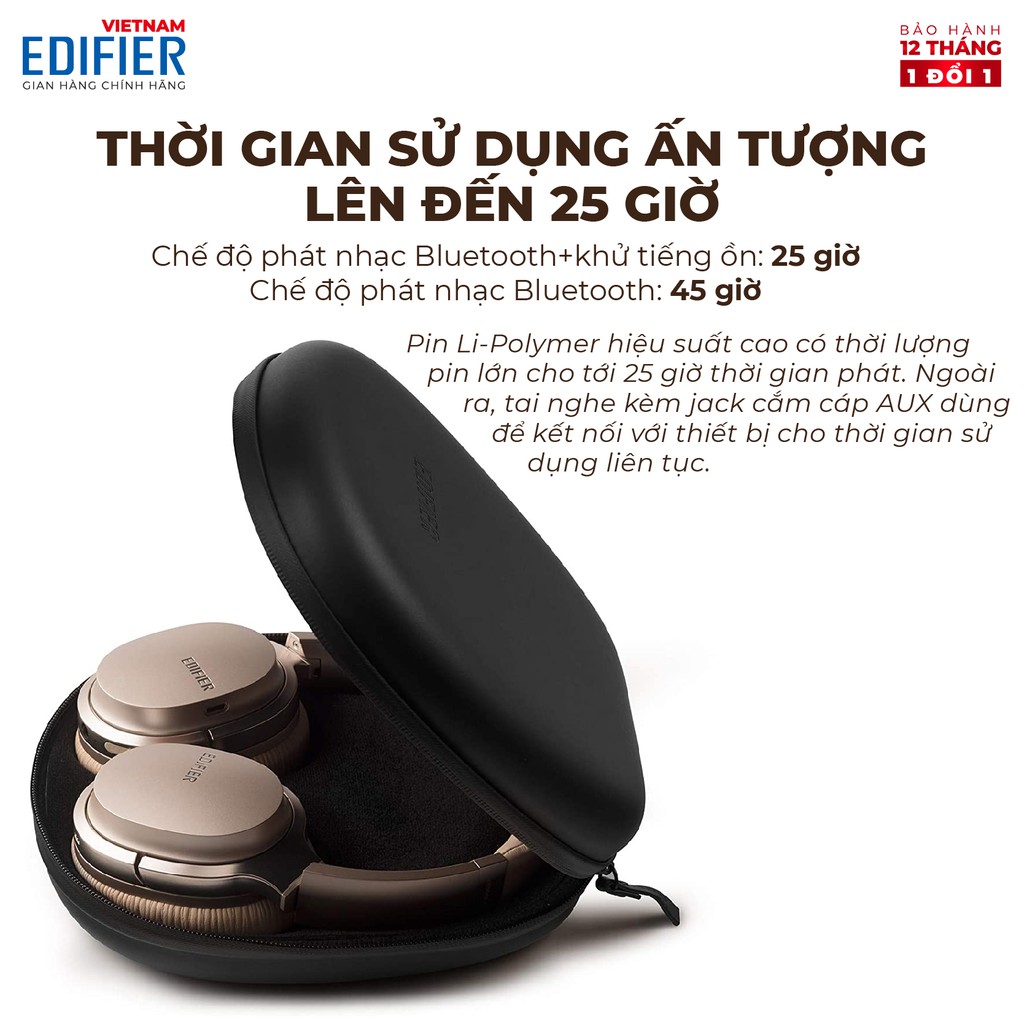 Tai nghe Bluetooth EDIFIER W860NB 45 giờ phát nhạc liên tục Chống ồn Hàng phân phối chính hãng Bảo hành 12 tháng 1 đổi 1 | BigBuy360 - bigbuy360.vn