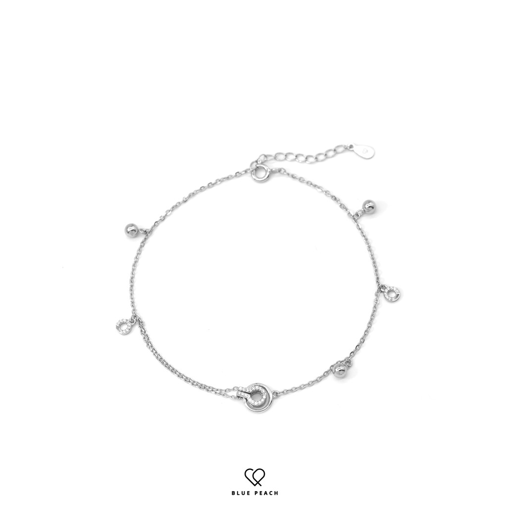 Lắc Chân Bạc Blue Peach Circle Double LC237 | BigBuy360 - bigbuy360.vn