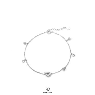 Lắc Chân Bạc Blue Peach Circle Double LC237