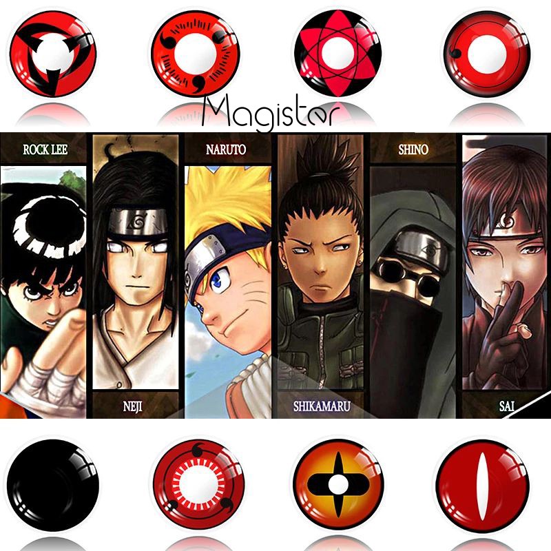Magister 1 cặp Cosplay Kính áp tròng có màu Anime Mắt to Naruto Cosplay Kakashi Sharingan Cho Halloween