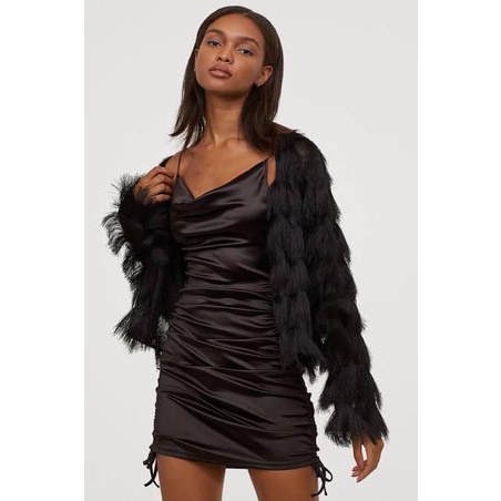 CÓ SẴN Váy body dây rút chất satin HM