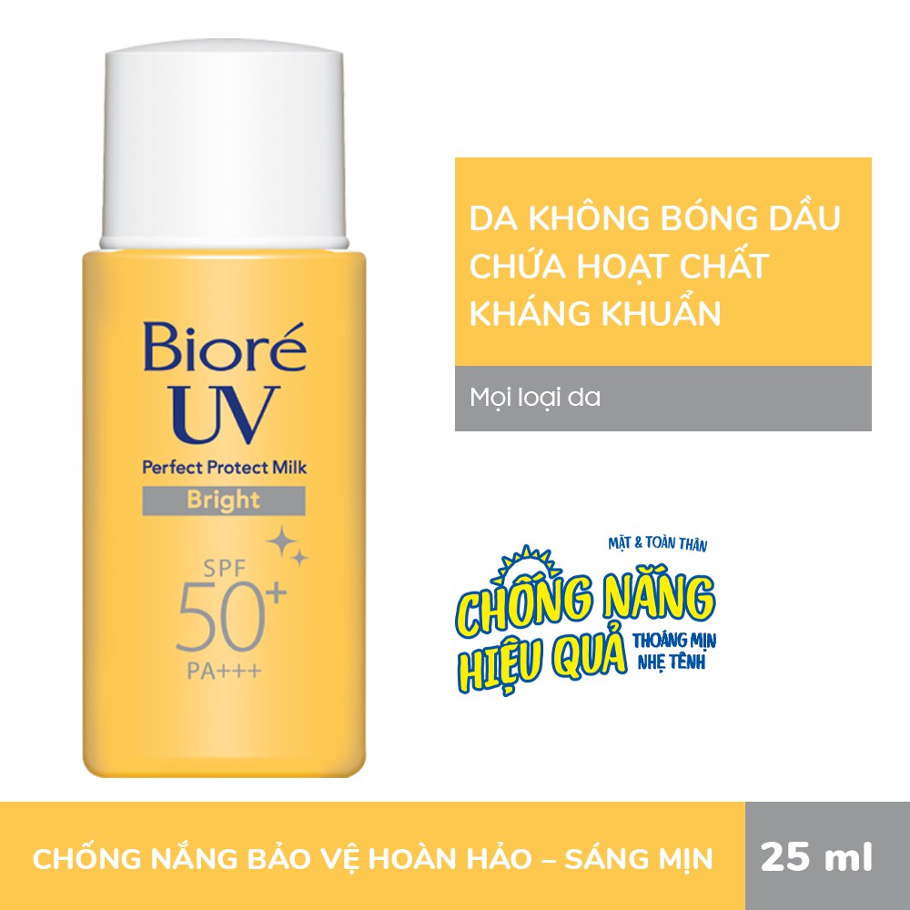  Bioré Sữa Chống Nắng Bảo Vệ Hoàn Hảo TRẮNG MỊN NGỌC TRAI Biore UV SPF50+/PA+++ 25ML