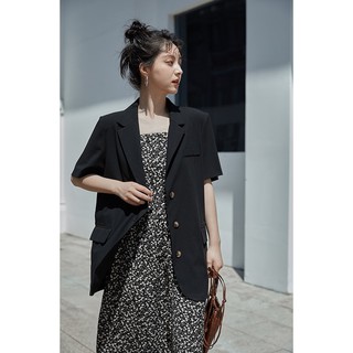 [Kèm Video SP] Set Áo Khoác Blazer Cổ Vest Phối Váy Hoa Nhí Cao Cấp Thời Trang Sugal BLAZER SG 001 + VAY NU SG 0034